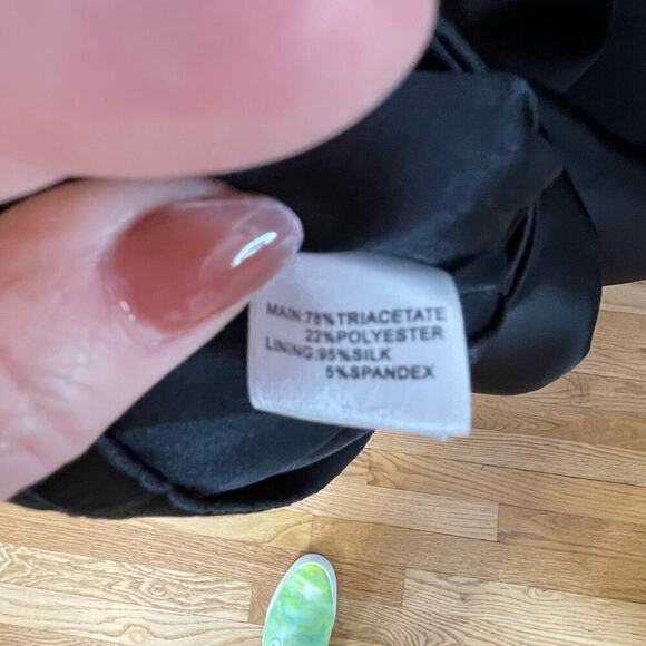 St John evening dress black charmeuse side gather 12 party - Picture 8 of 8